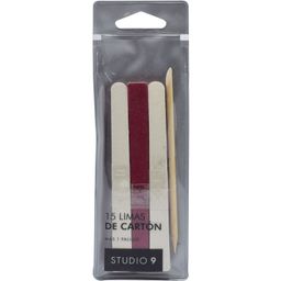 Set Studio 9 Limas de Cartón x 15 un + Palillo para cutículas