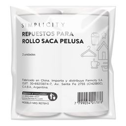 Repuesto para Rollo Simplicity Sacapelusa x 2 un