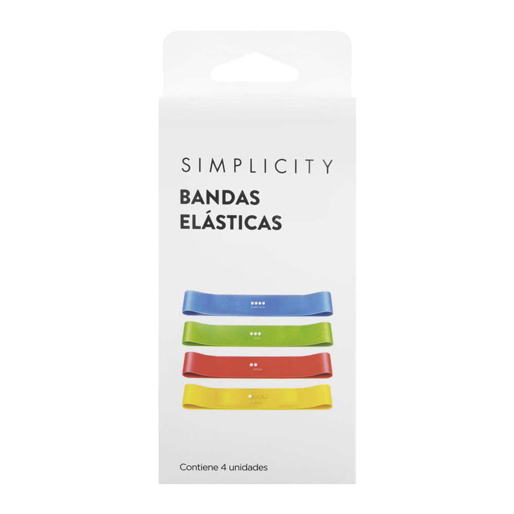 Bandas Elástica Resistencia Media y Baja Simplicity Gym x 2 un