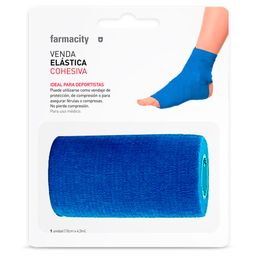 Venda Elástica Farmacity Cohesiva Azul x 10 cm