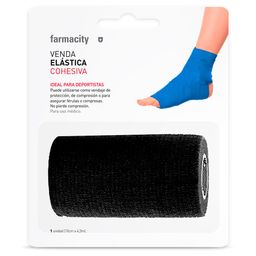 Venda Elástica Farmacity Cohesiva Negro x 10 cm