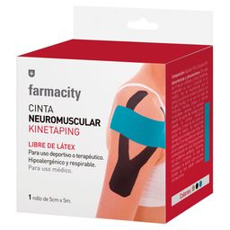 Cinta Farmacity Neuromuscular Kinetaping Azul x 5 cm