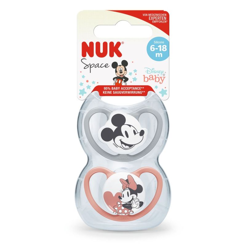 set-chupete-nuk-trendline-mickey-mous-t2-rojo-gris-x-2-un