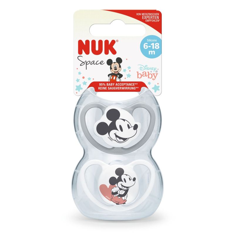 set-chupete-nuk-trendline-mickey-mous-t2-blanco-gris-x-2-un