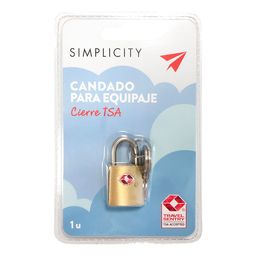 Candado para Equipaje Simplicity Cierre Tsa 2 llaves