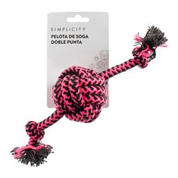 Juguete Mascotas Simplicty Pet Soga Doble Punta Fucsia