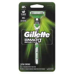 Máquina de Afeitar Recargable Gillette Mach3 Sensitive con Aloe x 1 un