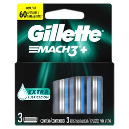 Repuestos de Afeitar Gillette Mach3+ x 3 un