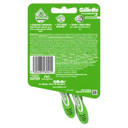 Máquina de Afeitar Gillette Prestobarba3 Sensitive Desechables x 2 un