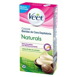 Bandas Depilatorias Veet Naturals Corporal Piel Seca x 10 un