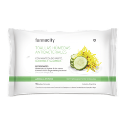 Toallas Húmedas Antibacteriales Farmacity Aroma a Pepino x 15 un