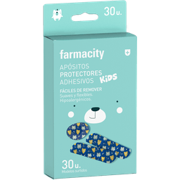 Apósito Protectores Adhesivos Farmacity Kids Celestes x 30 un