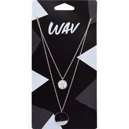 Collar Doble Cadenas con Circulo Marble Wav