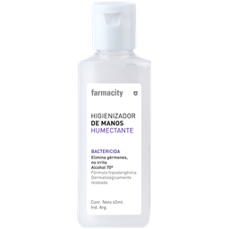 Alcohol en Gel Farmacity Bactericida con Crema Humectante x 65 ml
