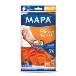 Guantes de Látex Mapa Plissé Satinado Talle M x 2 un