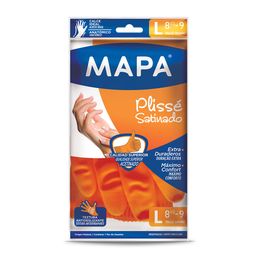 Guantes de Látex Mapa Plissé Satinado Talle L x 2 un