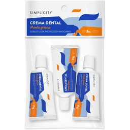Pack Simplicity Pasta Dental Anticaries Menta Fresca x 3 un