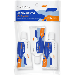 Pack Simplicity Crema Dental Anticaries Menta Fresca x 3 un