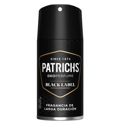 Desodorante Patrichs Black Label en Aerosol x 150 ml