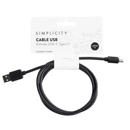 Cable Simplicity Usb Type C Negro x 1 m