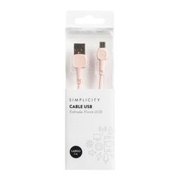 Cable USB Simplicity de Silicona Rosa Android