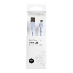 Cable USB Simplicity de Silicona Rosa Lila