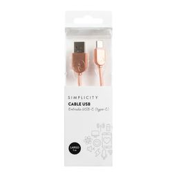 Cable Usb Simplicity Metalizado Rosa Type C