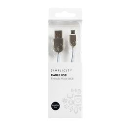 Cable USB Simplicity Metalizado Plateado Android