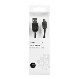 Cable USB Simplicity Metalizado Negro Android