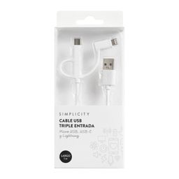 Cable USB Simplicity Triple Entrada