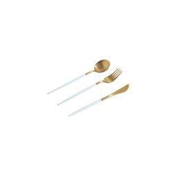 Set Simplicity Utensilios de Mesa Dublin Dorado Mango Blanco x 22 cm x 3 un