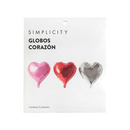 Globos de Corazón Simplicity x 3 un