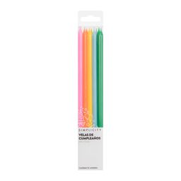 Velas Largas Simplicity de Colores x 13 cm