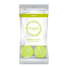 Velitas Organic Spa Tealights Citrus x 6 un