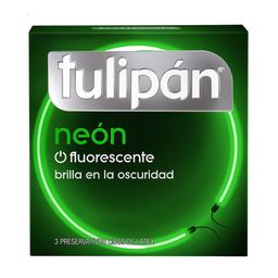 Preservativo de Látex Tulipán Neón Flourescente x 3 un