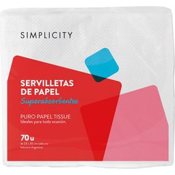 Servilletas de Papel Simplicity Superabsorbentes x 70 un
