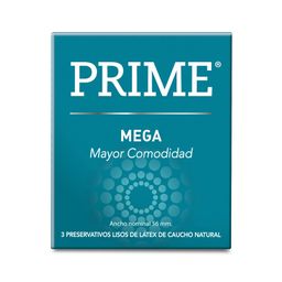 Preservativo de Látex Prime Mega x 3 un