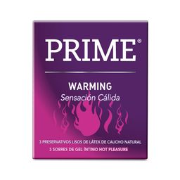 Preservativo de Látex Prime Warming Sensación Cálida x 3 un