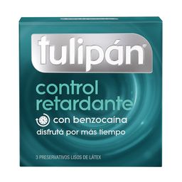 Preservativo de Látex Tulipán Control Retardante  x 3 un