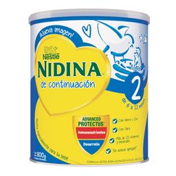 Fórmula Láctea Polvo Nidina Bebé 2 6 a 12 Meses x 800 G