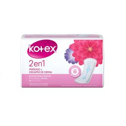 Protectores Diarios Kotex 2 en 1 x 20 un