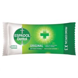 Jabón de Tocador Espadol Dettol Original Antibacterial x 80 g x 3 un