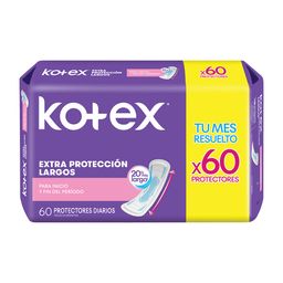 Protectores Diarios Kotex Respirables Largos x 60 un
