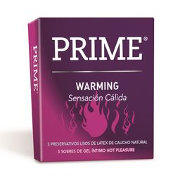 Preservativo de Látex Prime Warming Sensación Cálida x 3 un