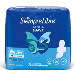 Toallas Femeninas Siempre Libre Tanga Suave con Alas x 8 un