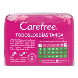 Protectores Diarios Carefree Todos los Días Tanga x 20 un