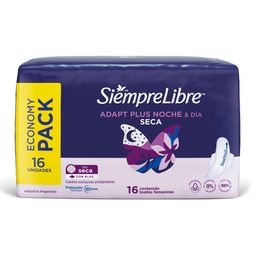 Toallas Femeninas Siempre Libre Adapt Plus Noche y Día x 16 un