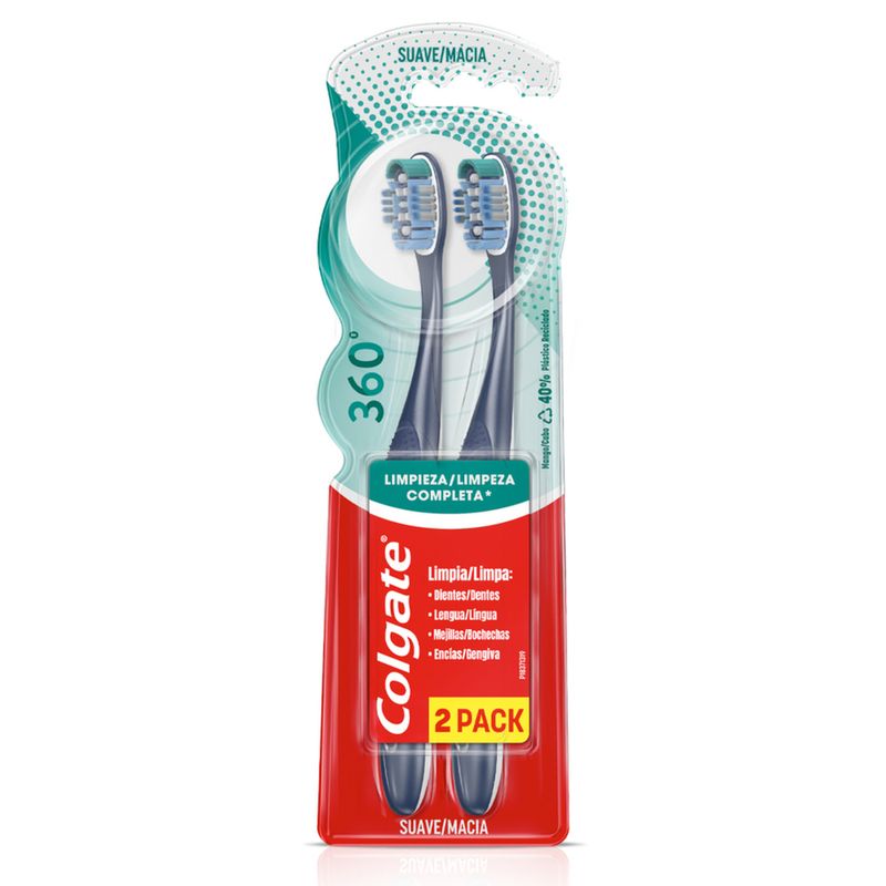 Cepillo de Dientes Colgate 360 Base 2 U Simplicity