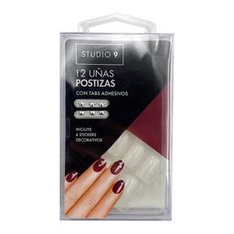 Uñas Postizas Studio 9 Blancas x 12 un