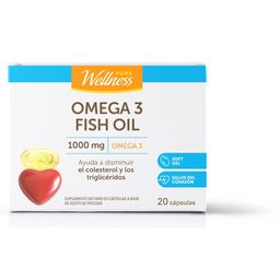 Suplemento Dietario Pure Wellness Omega3 Fish Oil 1000 mg x 20 cápsulas blandas